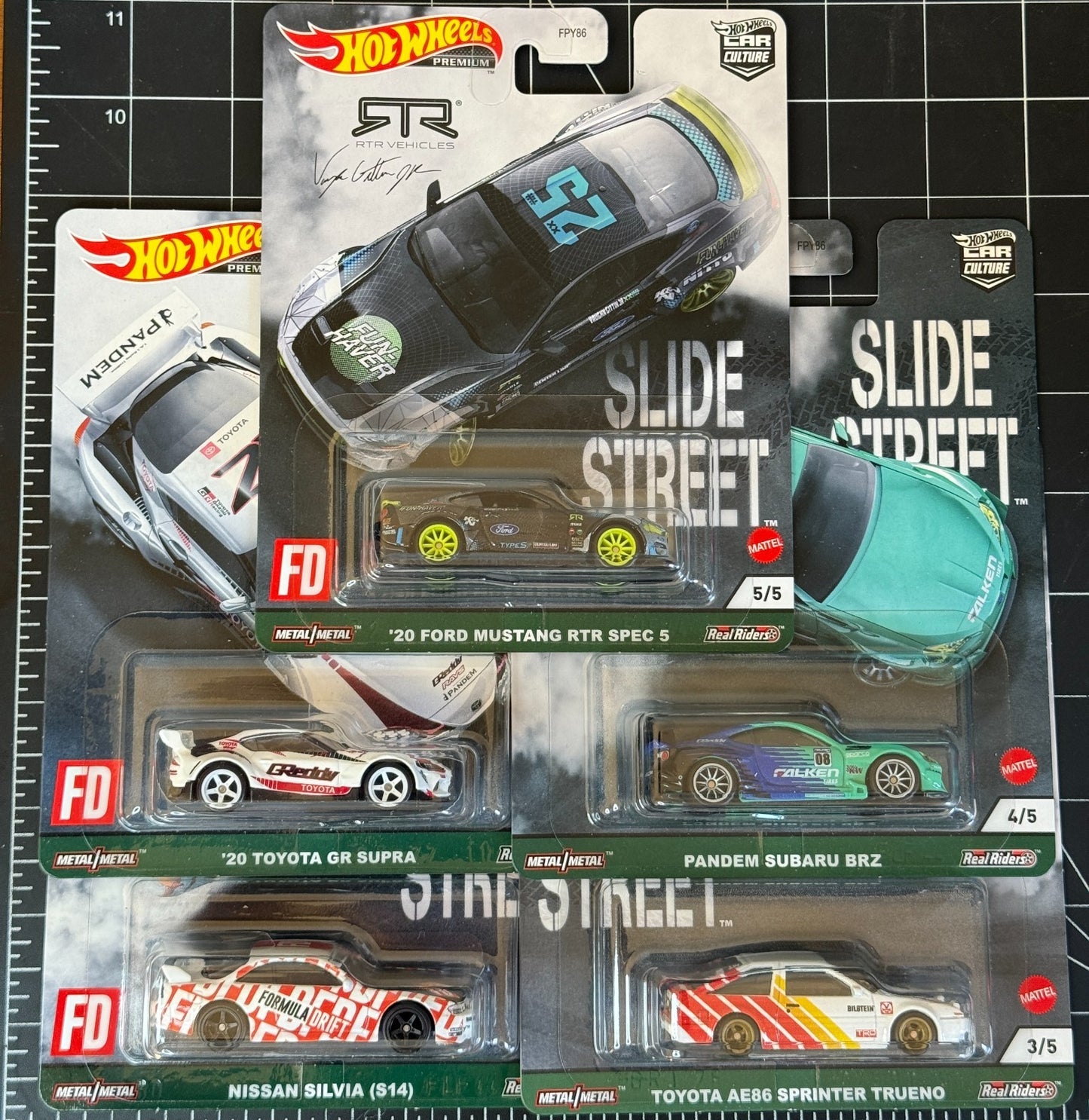 2021 Hot Wheels Premium Car Culture Slide Street Full Set of 5 Cars