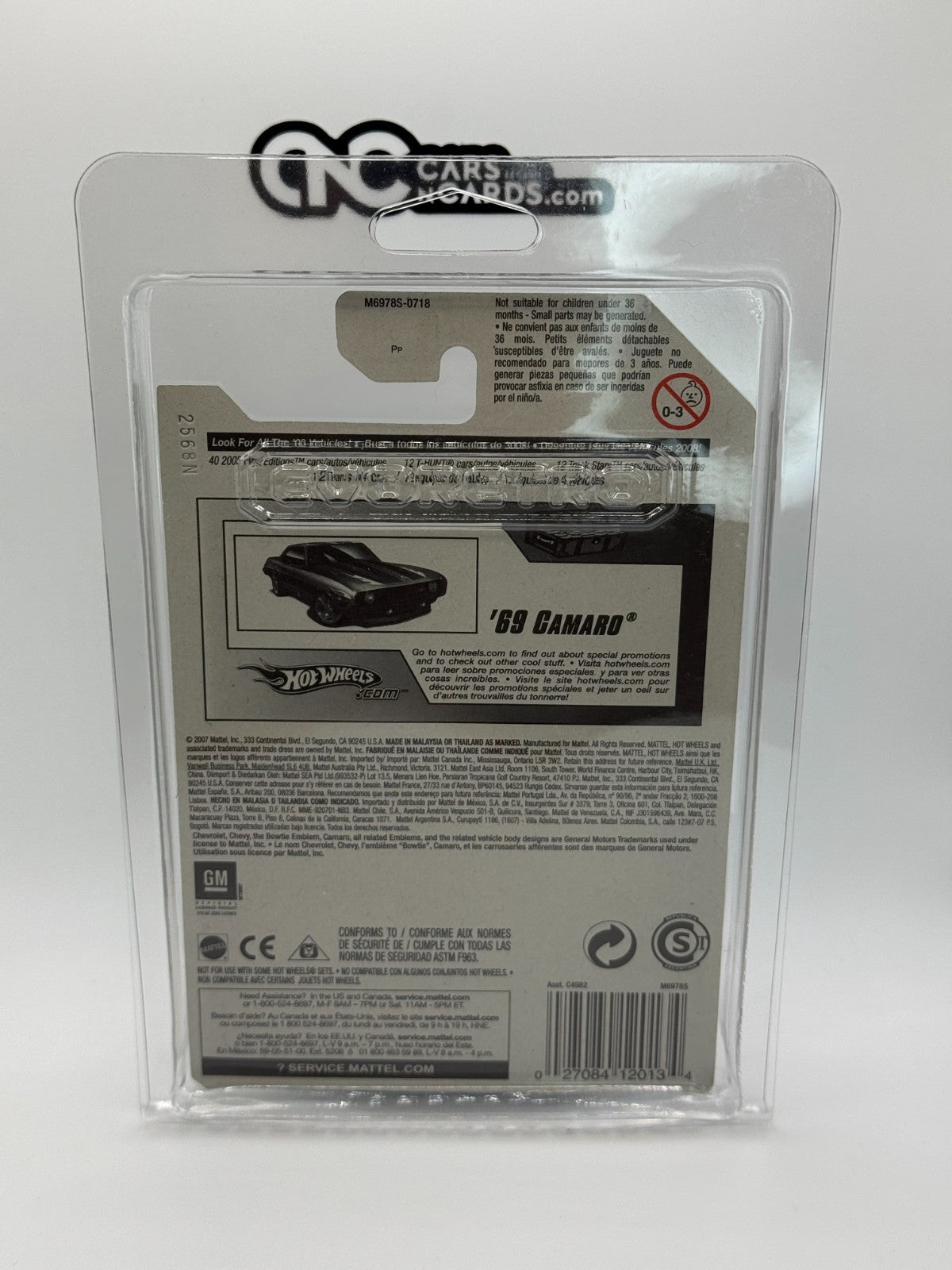 2008 Hot Wheels Super Treasure Hunt 12/12 '69 Camaro With Protector