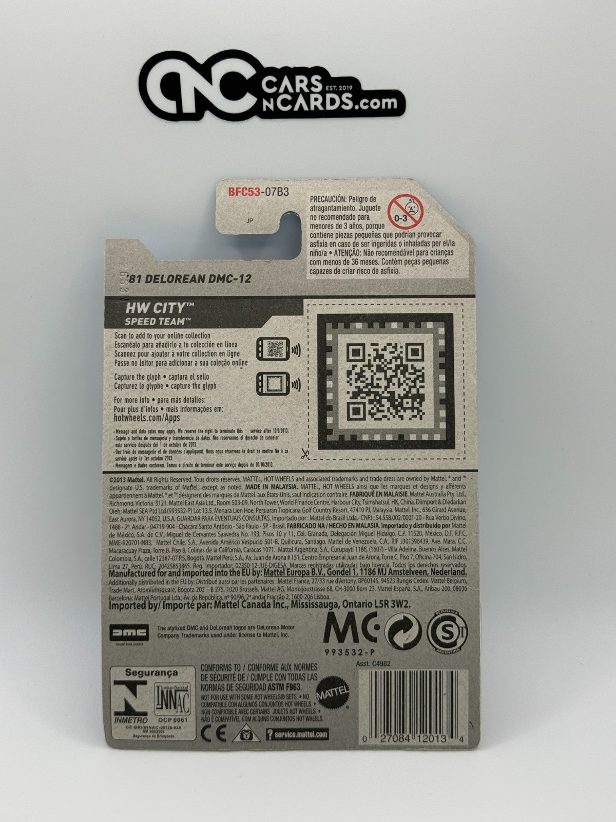 2014 Hot Wheels HW CITY '81 DeLorean DMC-12 Grey
