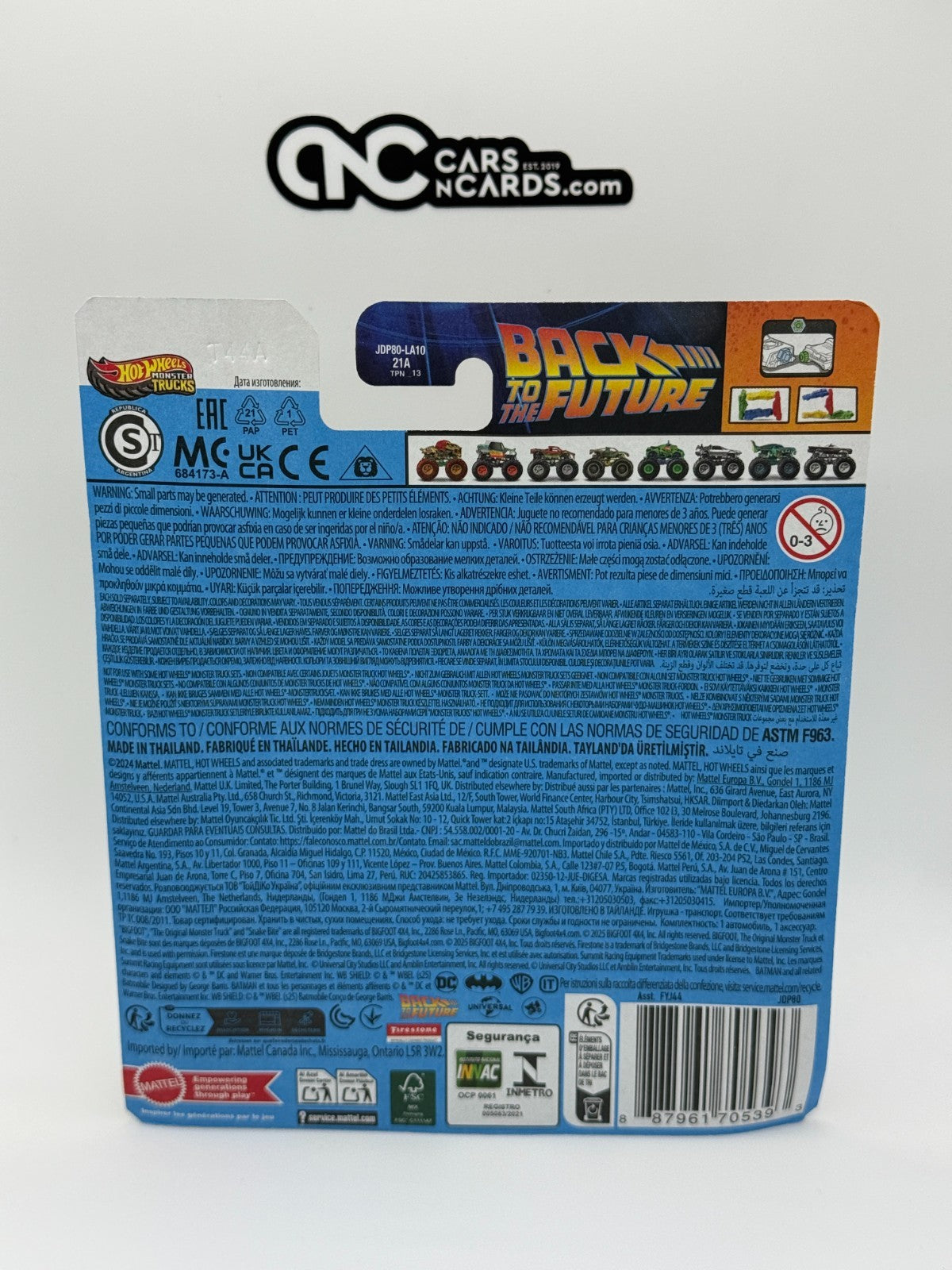 Hot Wheels Monster Trucks Back to the Future Time Machine DMC DeLorean