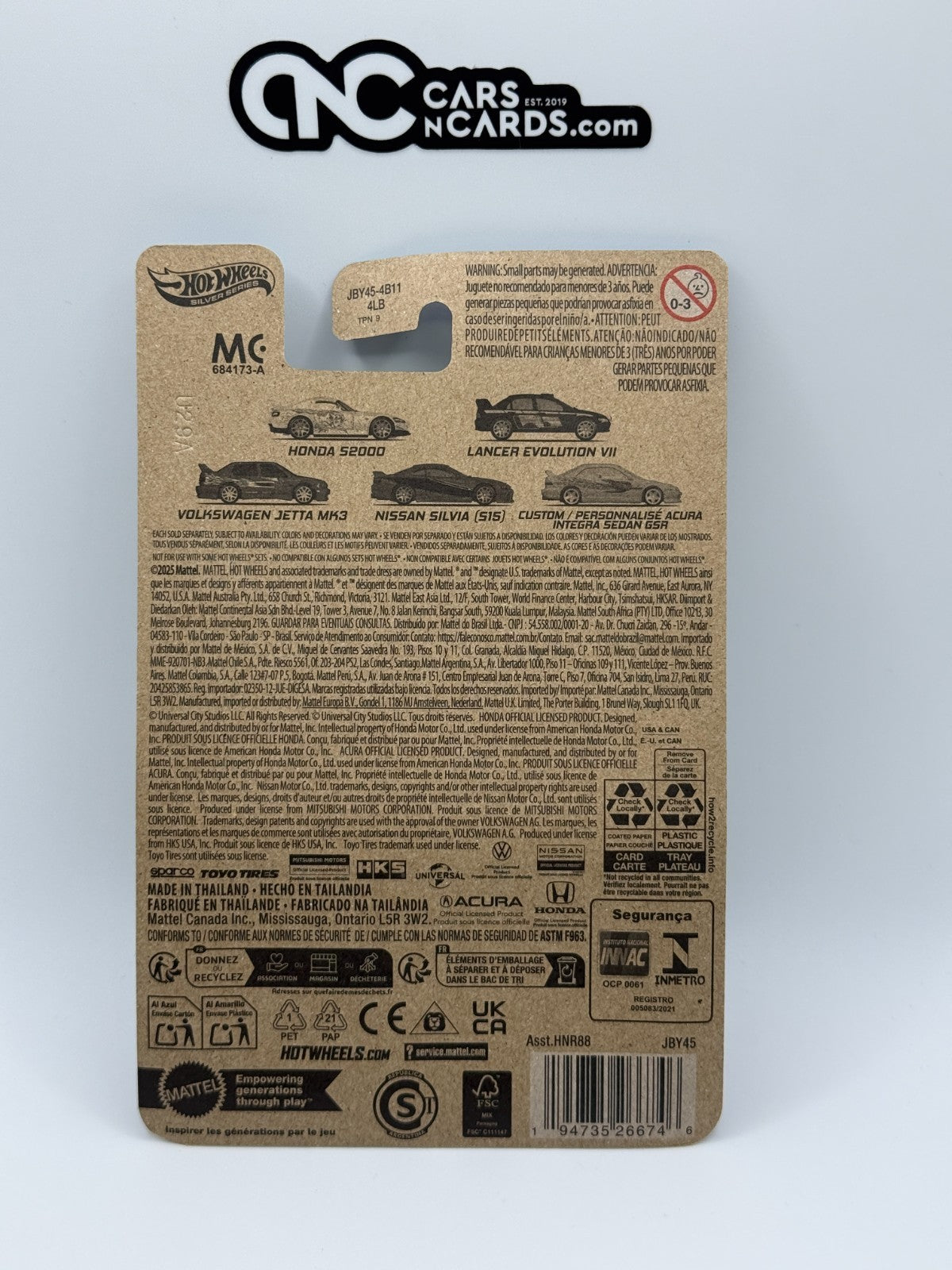 2025 Hot Wheels Silver Series Fast & Furious Graphic Remix Acura Integra Sedan