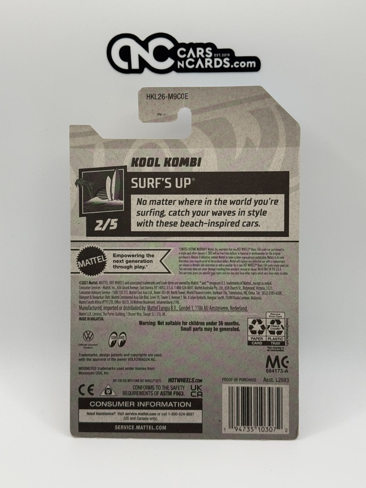 2023 Hot Wheels Surf's Up 2/5 Zamac Kool Kombi Mooneyes (Small Crease)