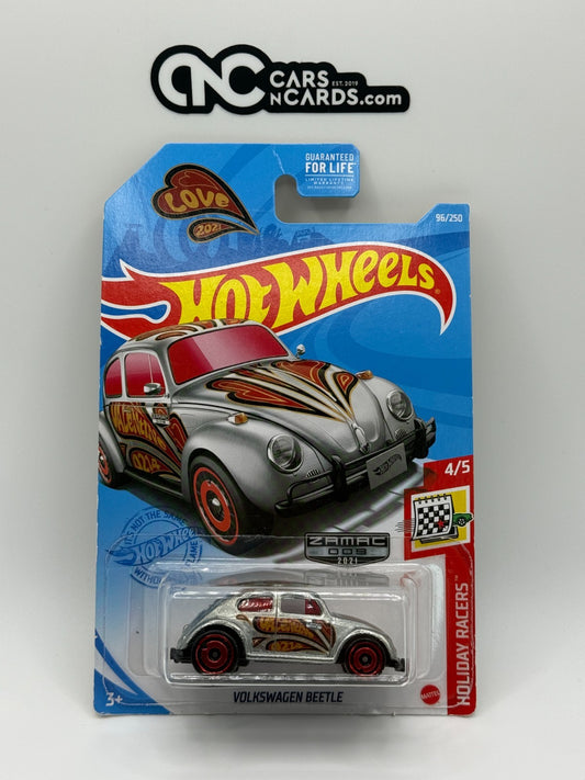 2021 Hot Wheels Holiday Racers 4/5 Zamac Volkswagen Beetle (Card Damage)