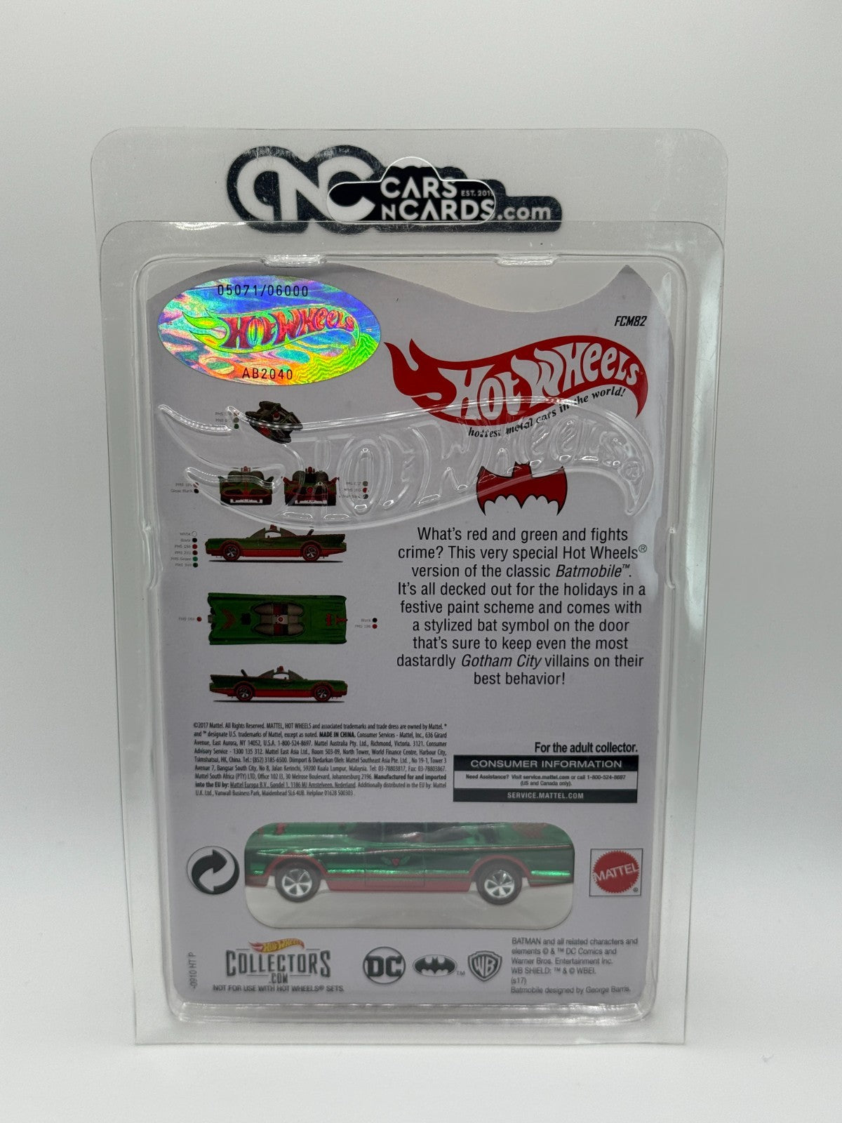 2017 Hot Wheels RLC Classic TV Series Batmobile Christmas Holiday Car 0571/06000