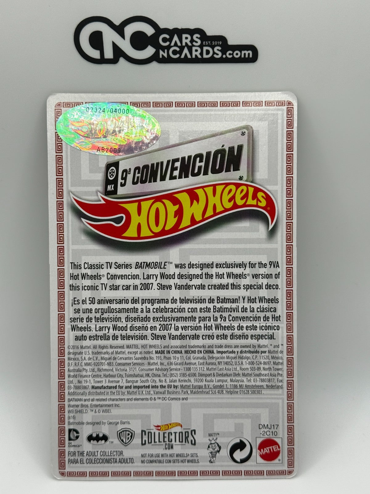 Hot Wheels 9th Mexico Convention Classic TV Series Batmobile 02324/04000