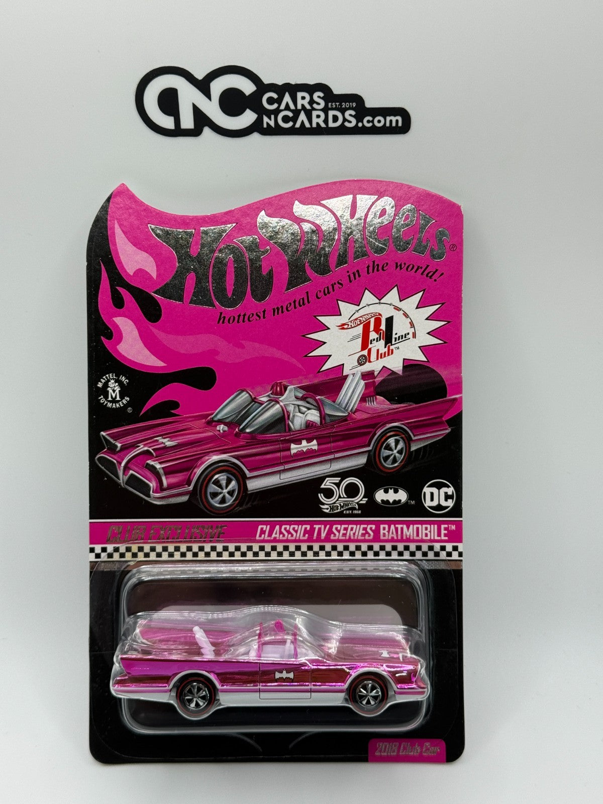 2018 Hot Wheels RLC Classic TV Series Batmobile Pink Convention Car