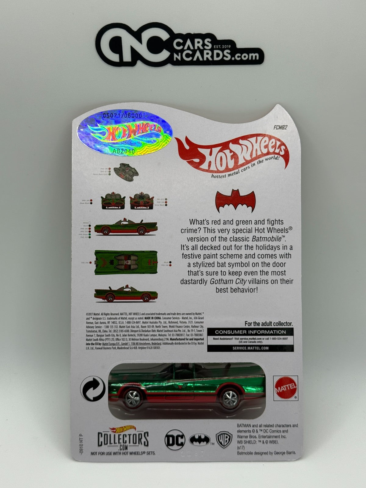 2017 Hot Wheels RLC Classic TV Series Batmobile Christmas Holiday Car 0571/06000
