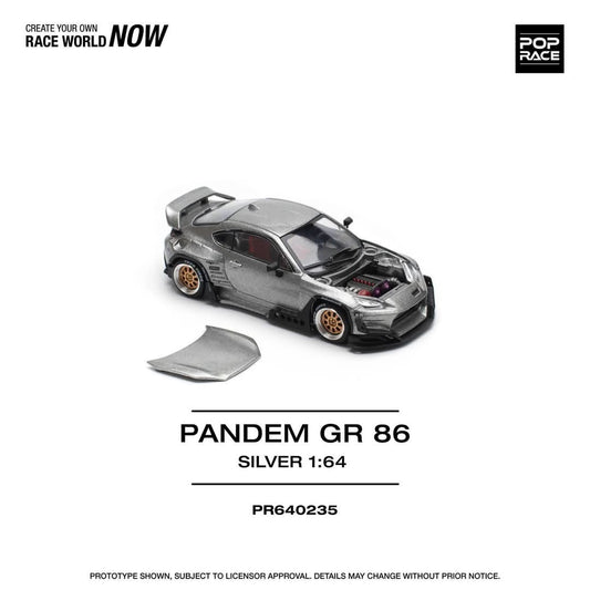 POPRACE 1:64 PANDEM GR86 SILVER PR640235