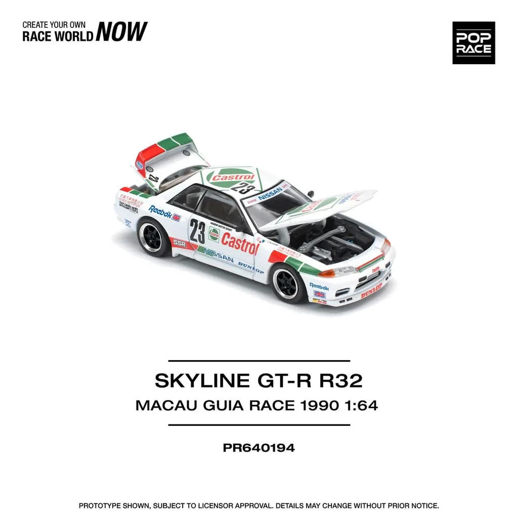 POPRACE 1:64 GT-R R32 MACAU GUIA RACE 1990 WINNER PR640194