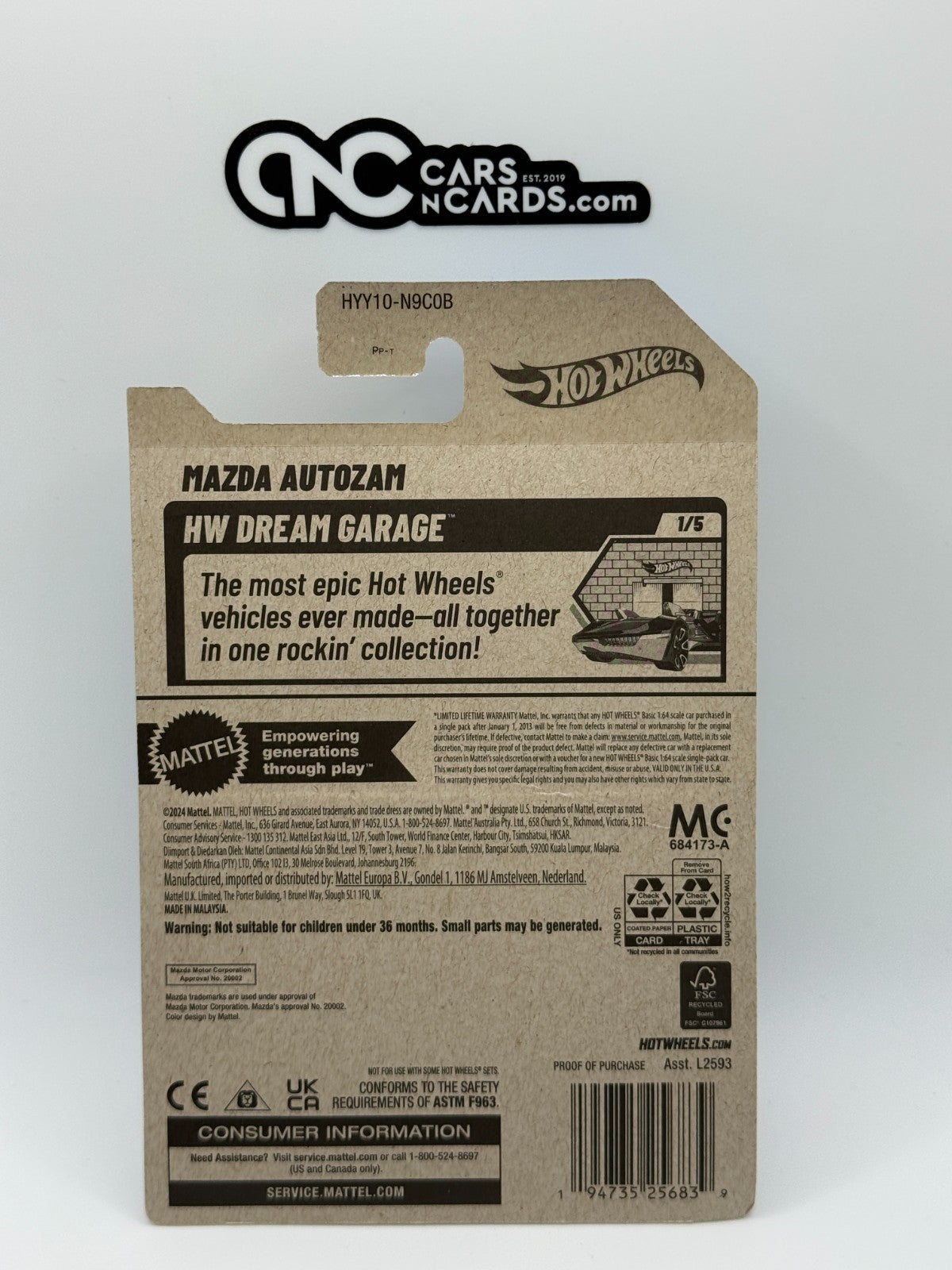 2025 Hot Wheels HW Dream Garage 1/5 Zamac Mazda Autozam