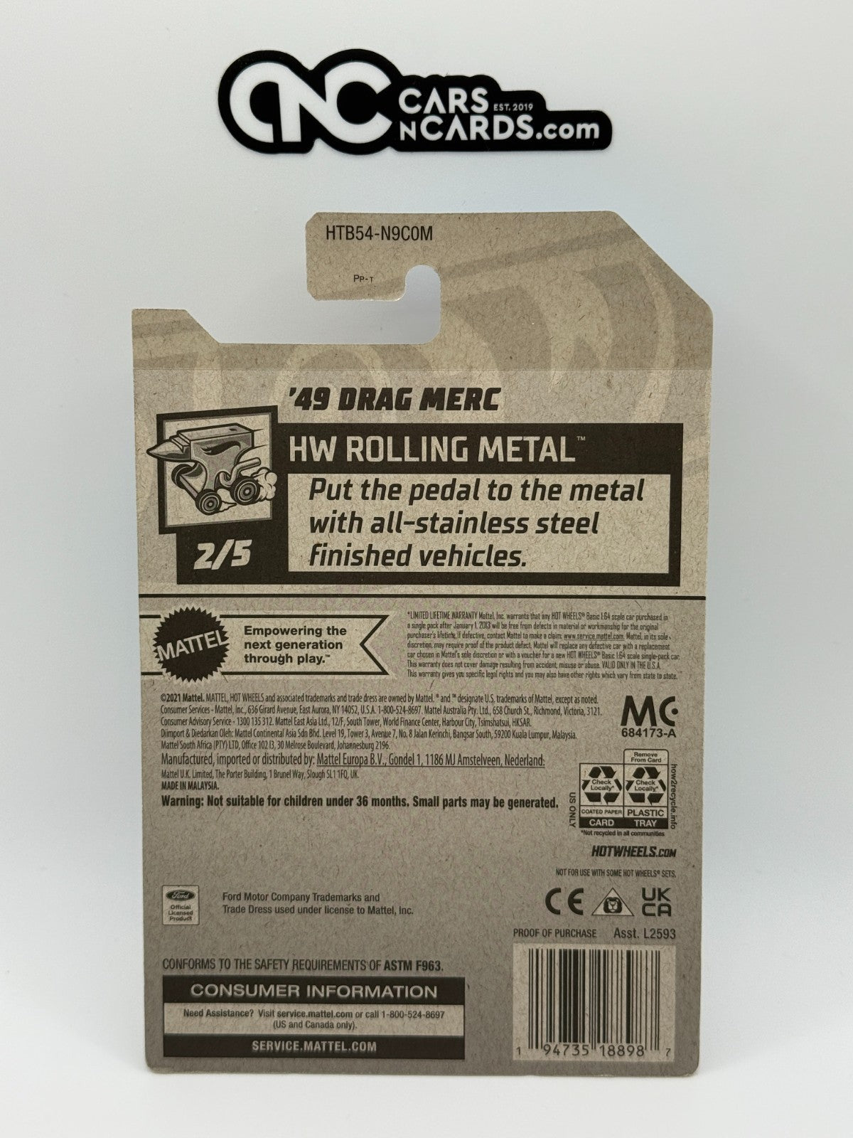 2024 Hot Wheels HW Rolling Metal 2/5 '49 Drag Merc Zamac