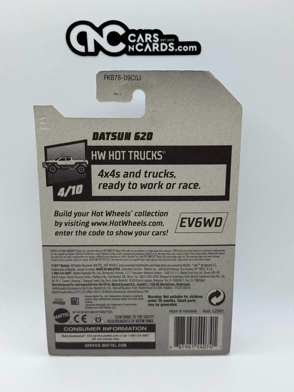 2018 Hot Wheels HW Hot Trucks Zamac Datsun 620 (Soft Corners)