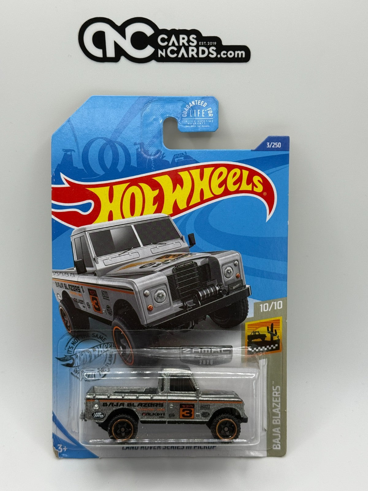 2020 Hot Wheels Baja Blazers 10/10 Zamac Land Rover Defender (Soft Corners)