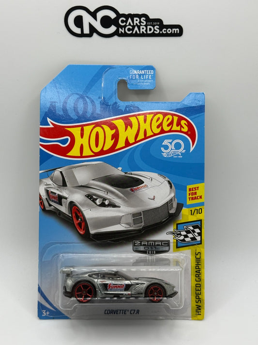 2018 Hot Wheels HW Speed Graphics 1/10 Zamac Corvette C7.R Summit (Card Crease)