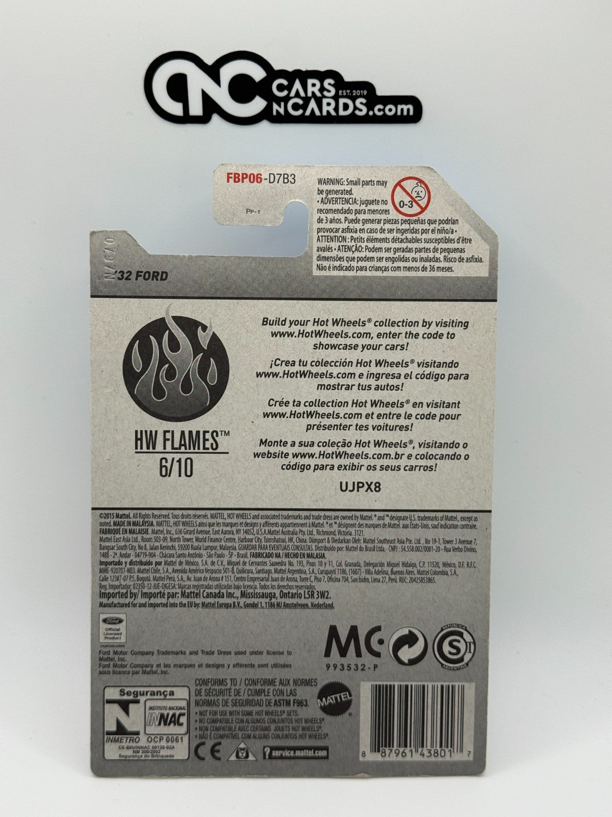 2017 Hot Wheels HW Flames 6/10 Zamac '32 Ford