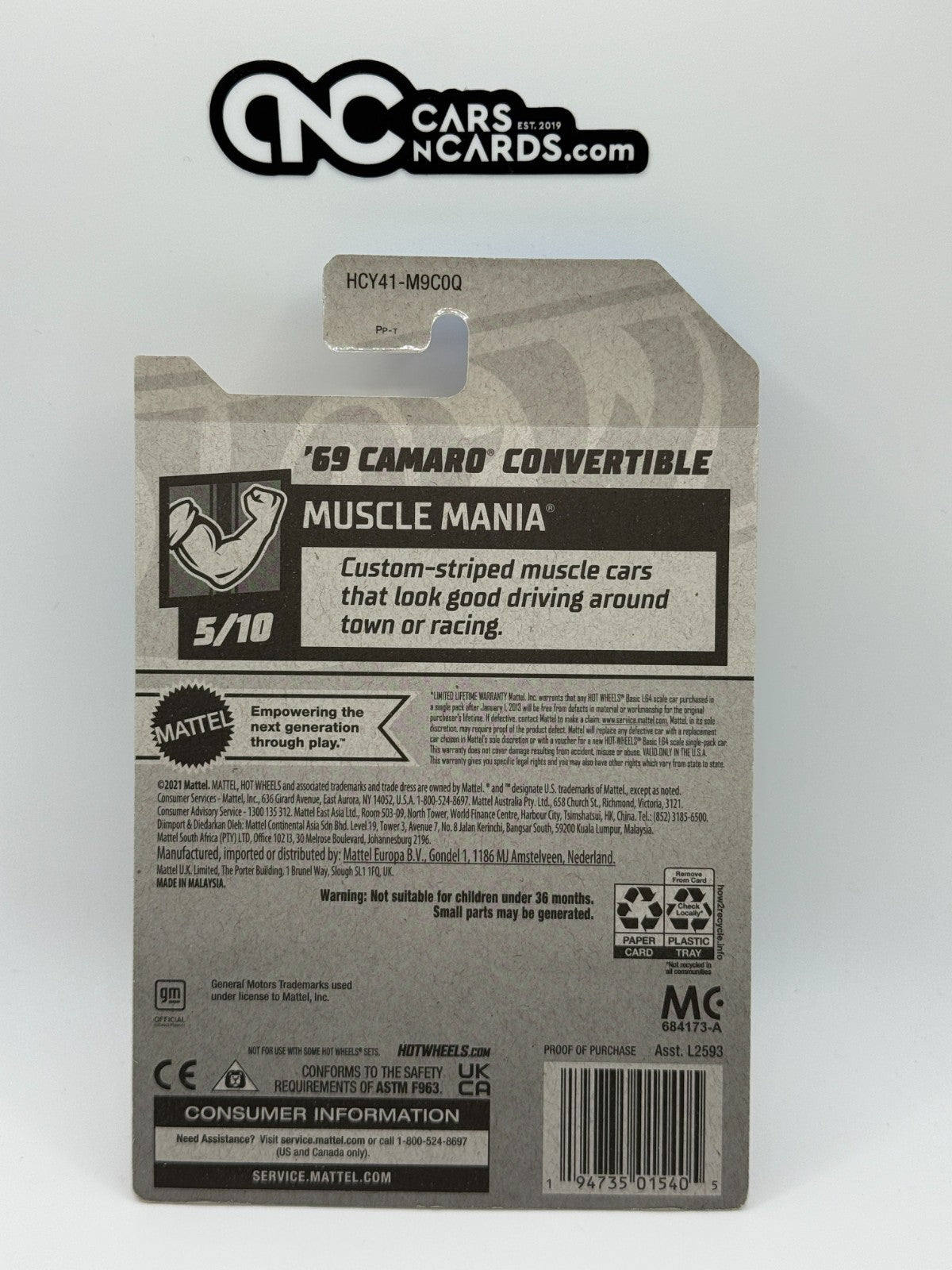 2022 Hot Wheels Muscle Mania 5/10 Zamac '69 Camaro Convertible