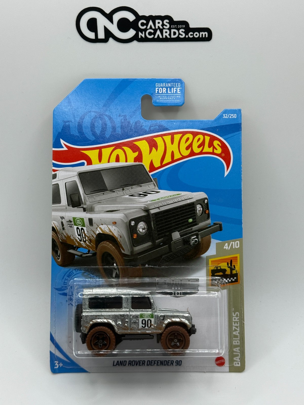 2021 Hot Wheels Baja Blazers 4/10 Zamac Land Rover Defender 90 (Soft Corners)
