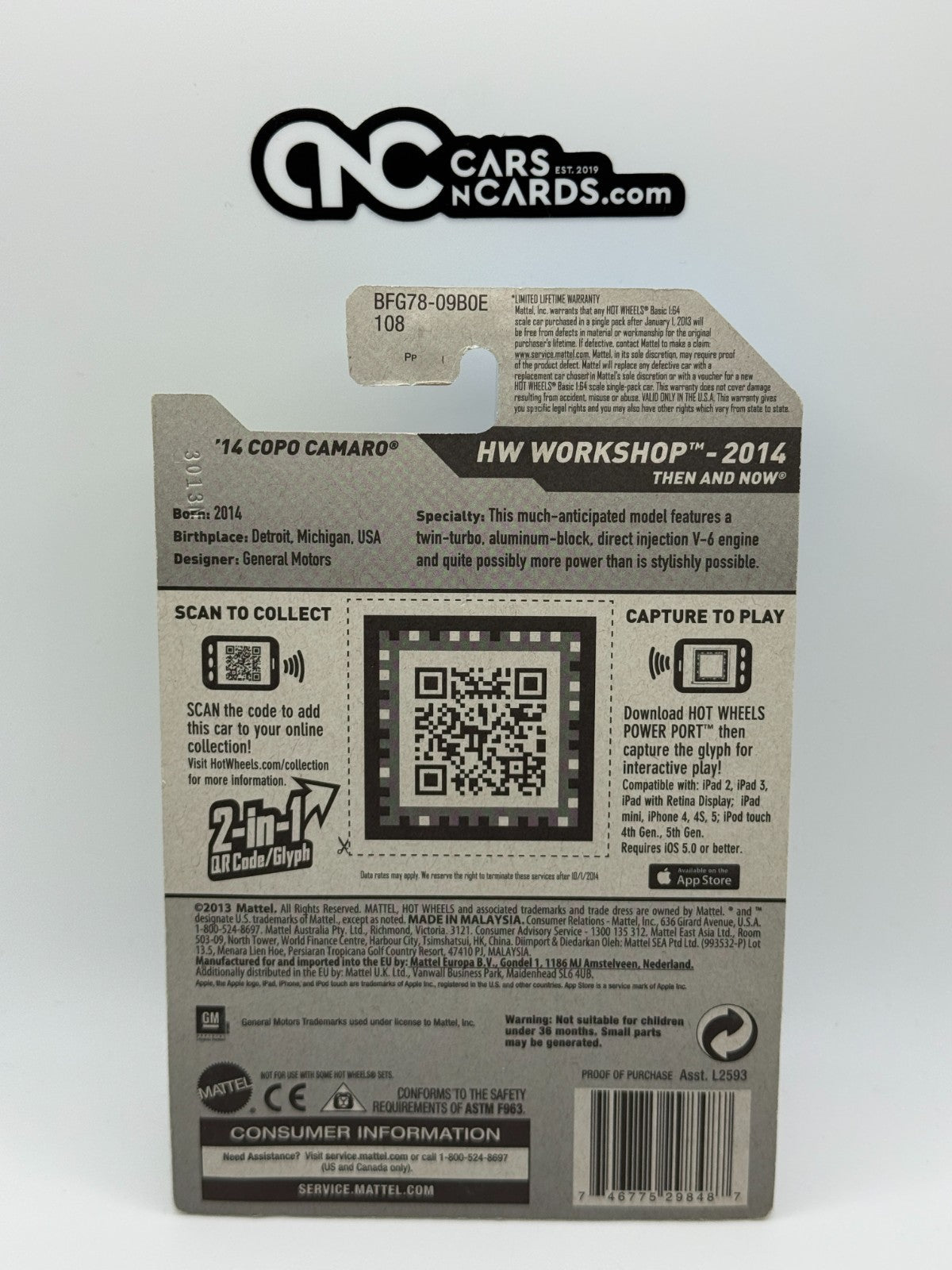 2014 Hot Wheels HW Workshop Zamac '14 Copo Camaro