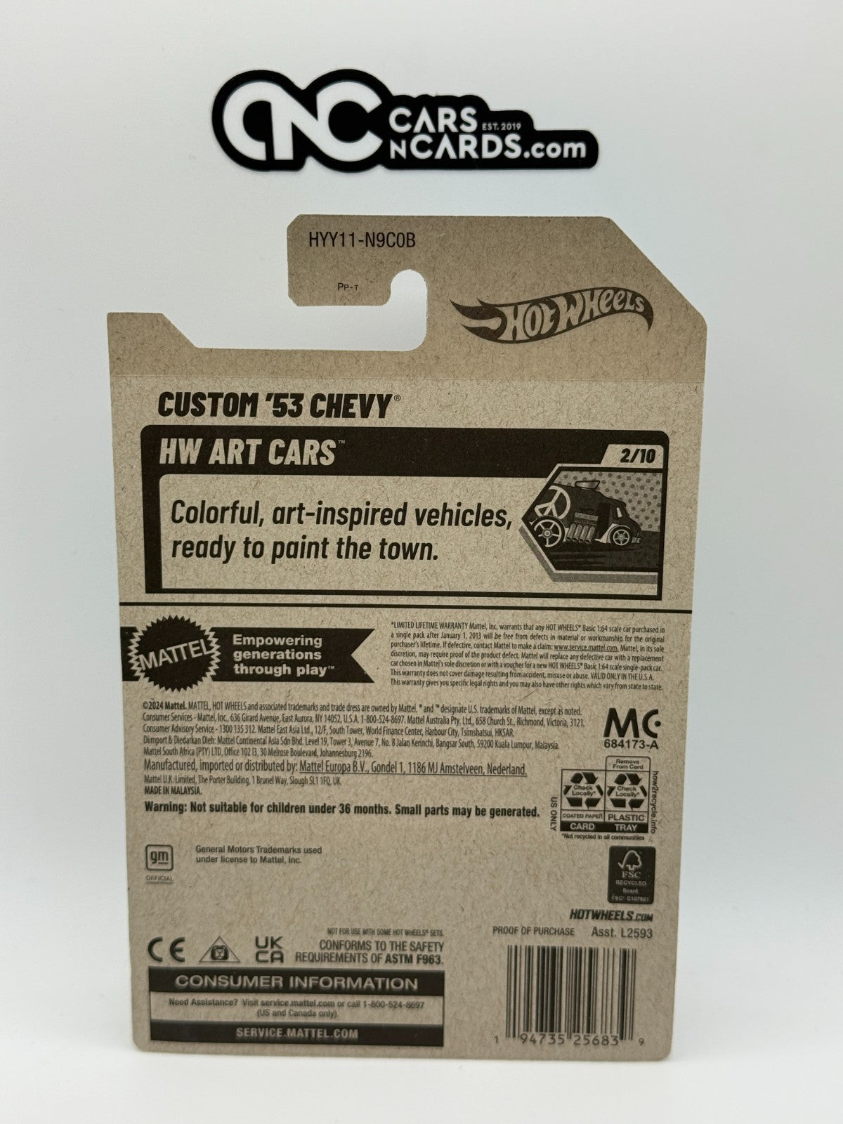 2025 Hot Wheels HW Art Cars 2/10 Zamac Custom '53 Chevy