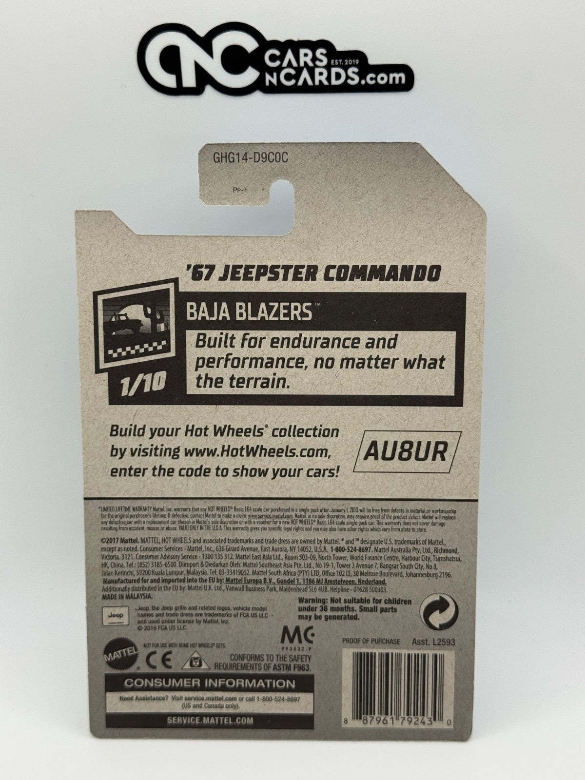 2020 Hot Wheels Baja Blazers 1/10 Super Treasure Hunt '67 Jeepster Commando