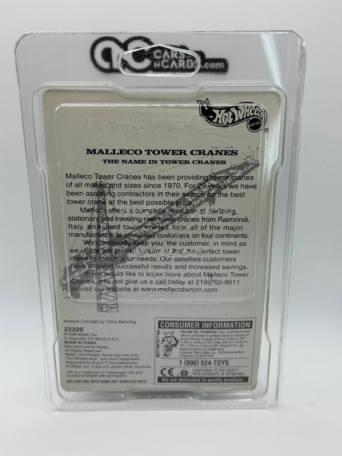 1999 Hot Wheels Malleco Tower Cranes High Rise Express Volkswagen Drag Bus