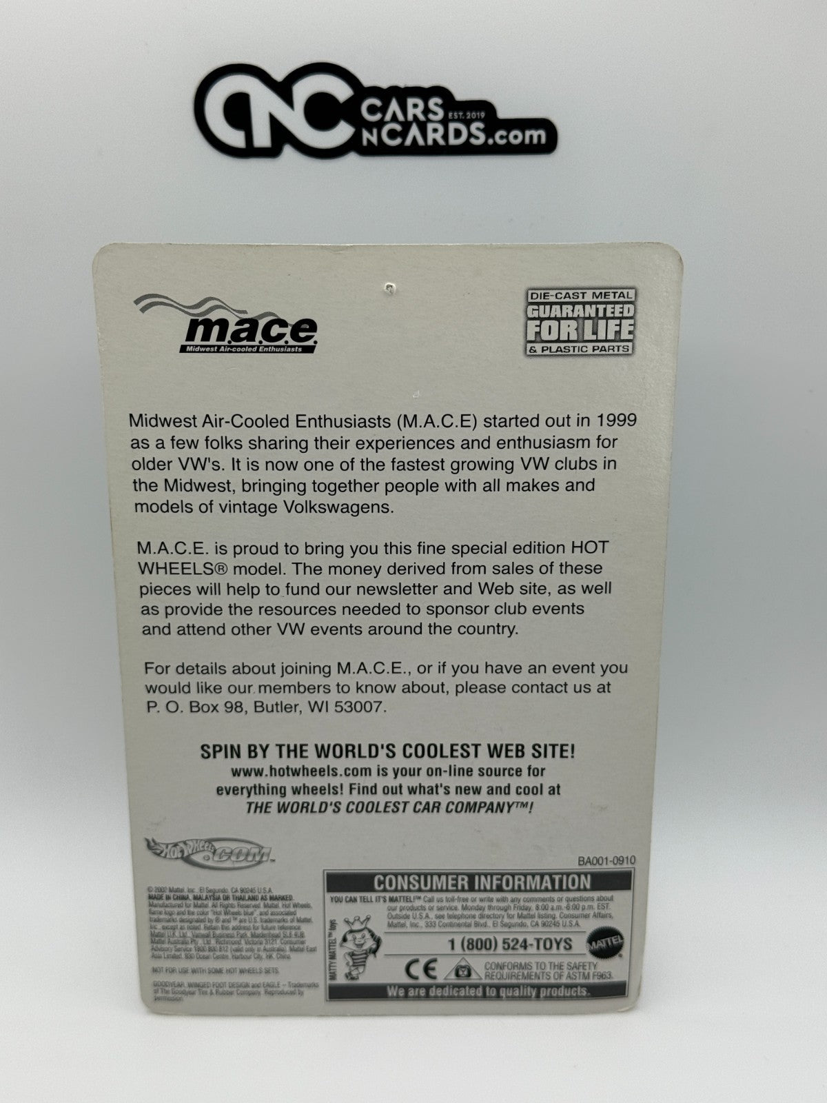 2002 Hot Wheels M.A.C.E Midwest Aircooled Volkswagen Drag Bus (Small Hole)