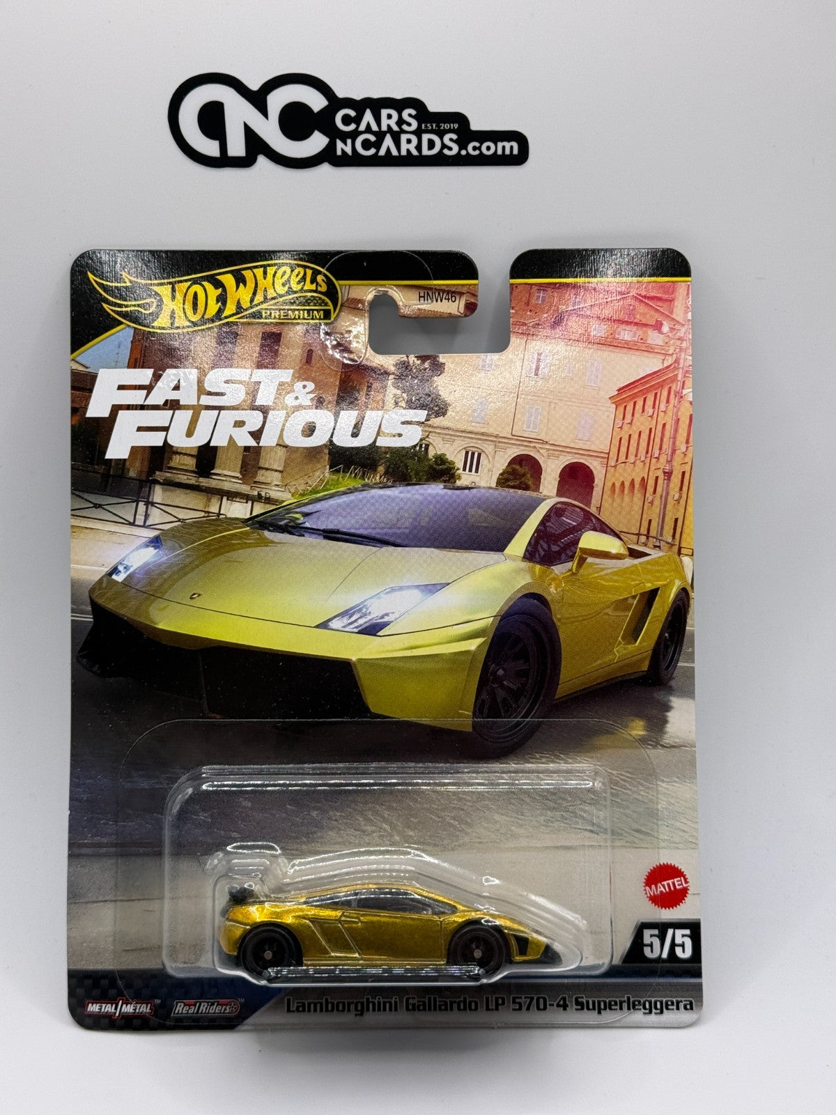 2025 Hot Wheels Premium Fast & Furious 5/5 Lamborghini Gallardo (Card Damage)