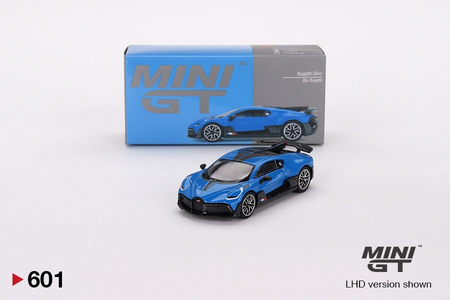 Mini GT Bugatti Divo Blu Bugatti 601 Open Box