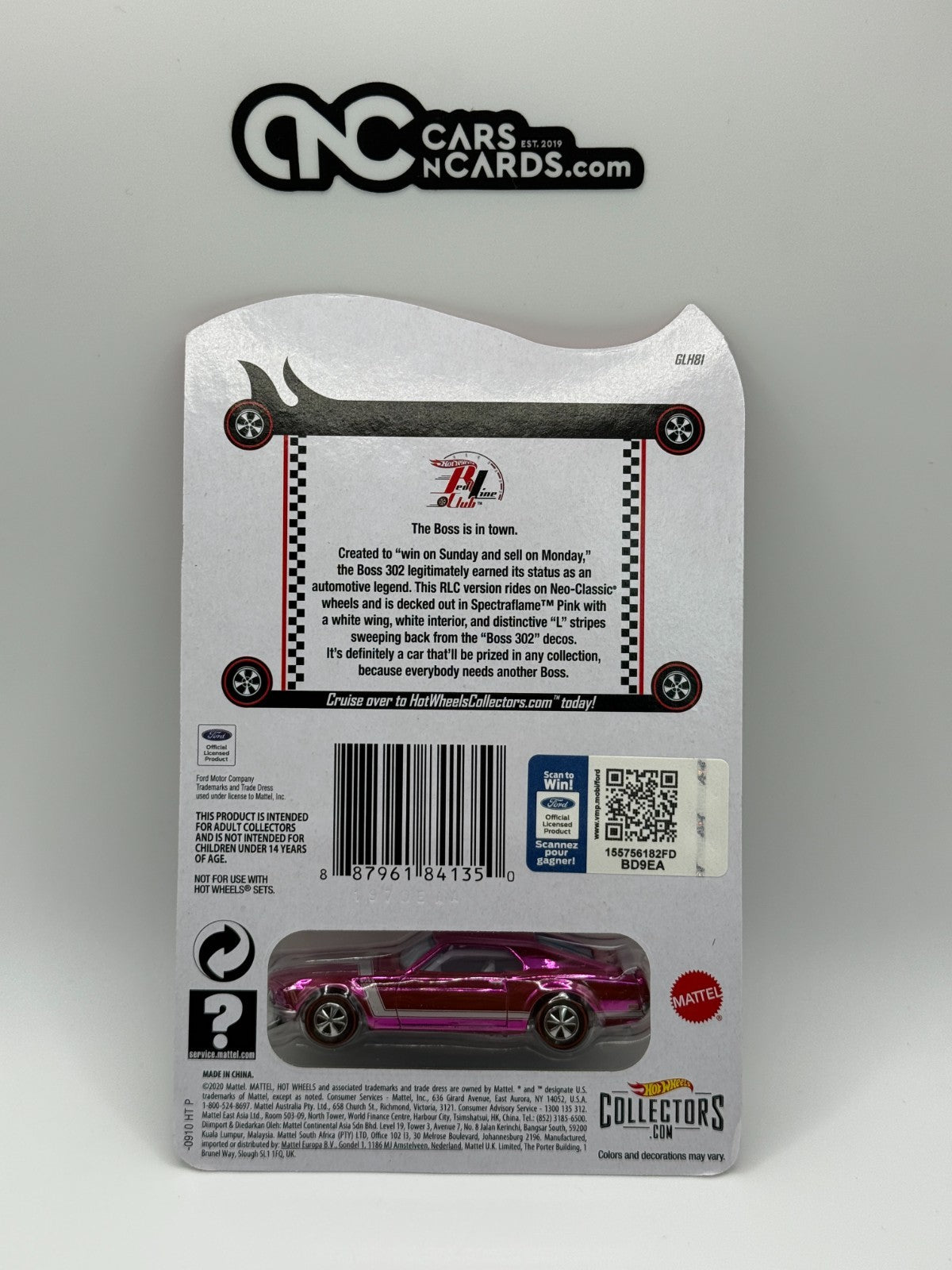 2020 Hot Wheels RLC Pink '70 Mustang Boss 302 With Protector