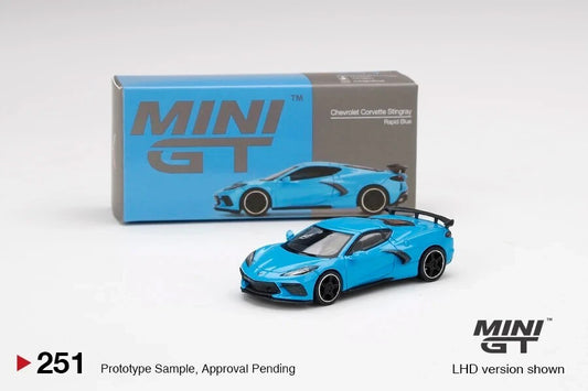 Mini GT Chevrolet Corvette Stingray Rapid Blue 251 Open Box