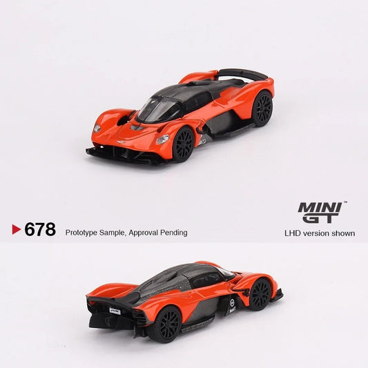 MINI GT Aston Martin Valkyrie Orange #678 Open Box