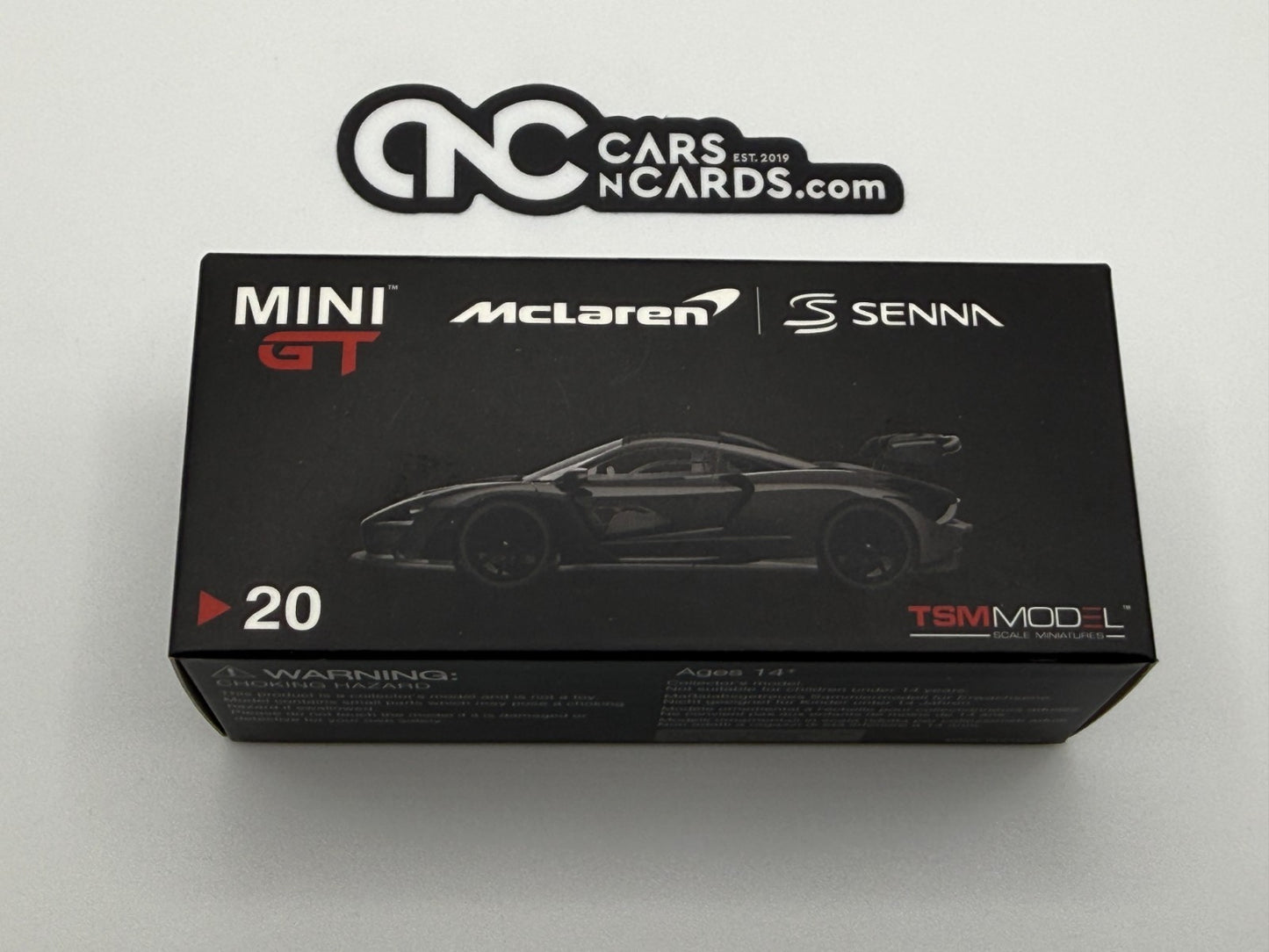 MINI GT McLaren Senna Onyx Black #20 Open Box
