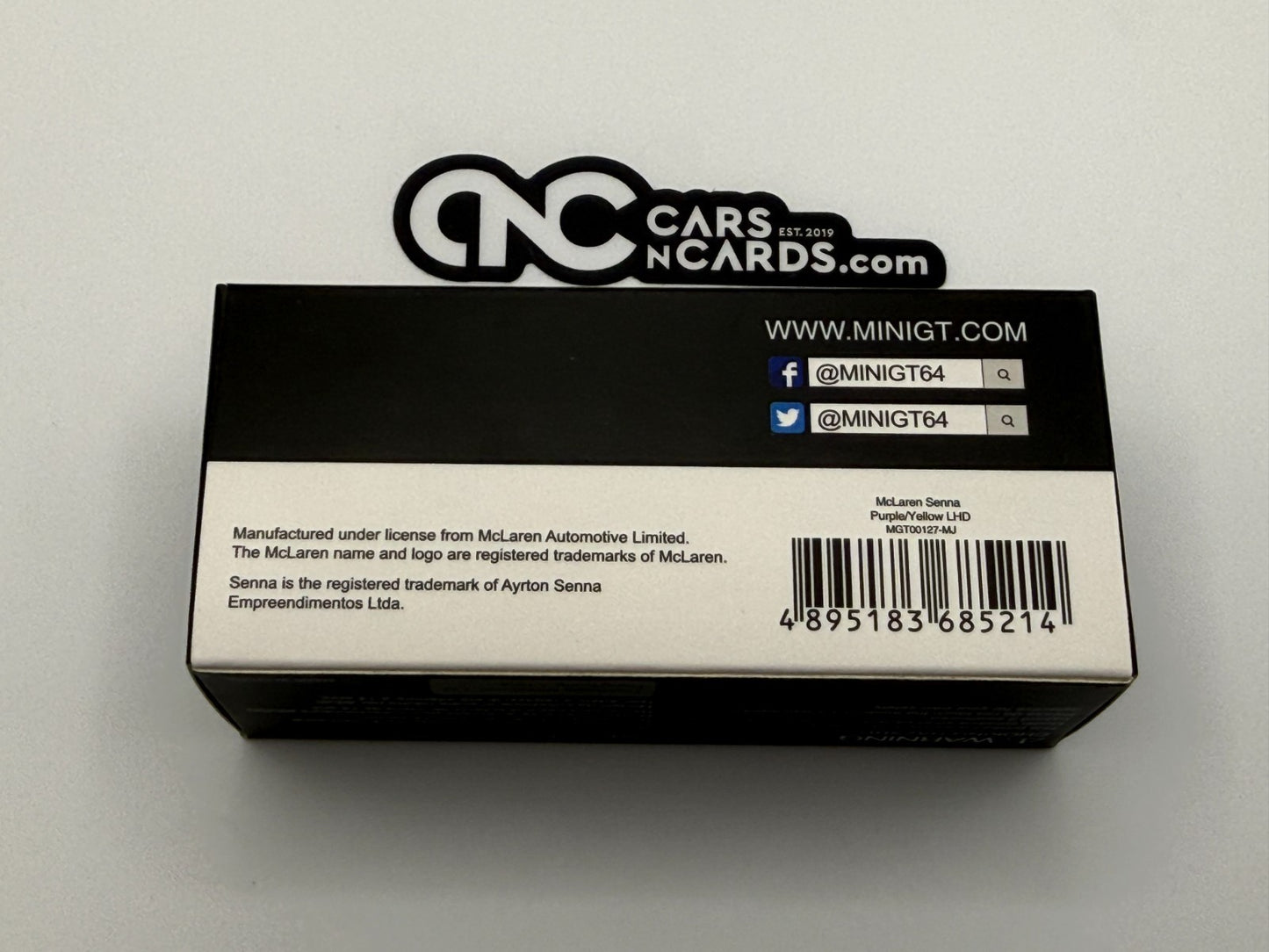MINI GT McLaren Senna #127 Purple/Yellow Open Box