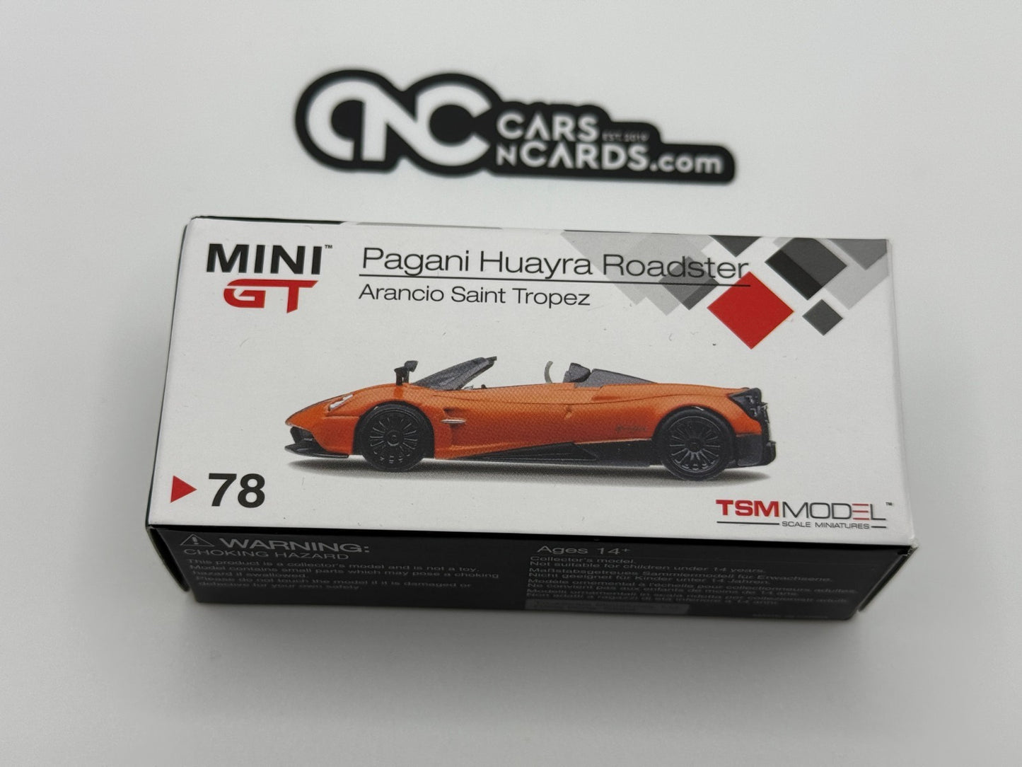 MINI GT Pagani Huayra Roadster Arancio Saint Tropez #78 Open Box