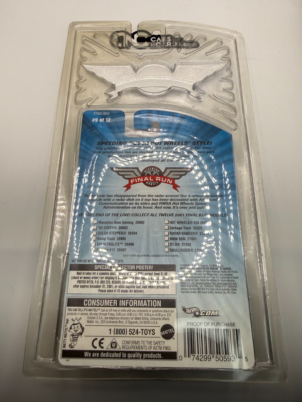 2001 Hot Wheels Final Run Radar Ranger