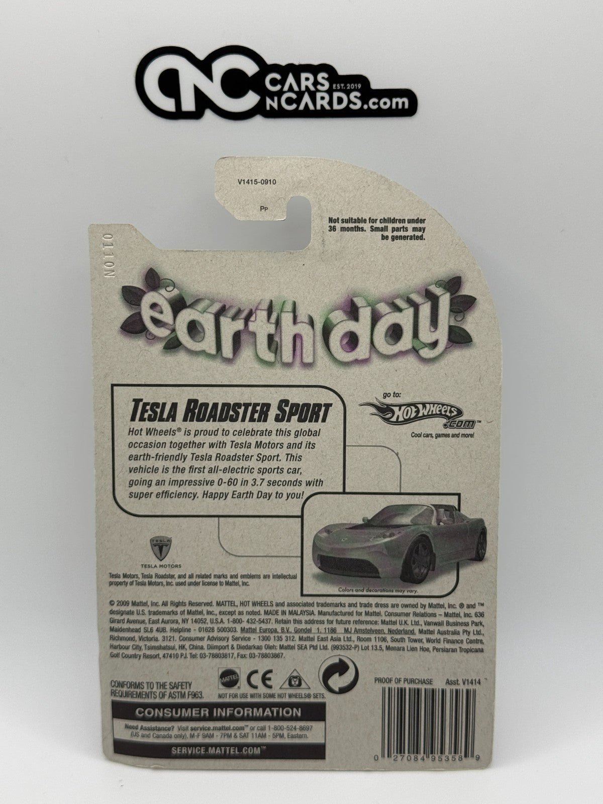 2010 Hot Wheels Earth Day Tesla Roadster Sport