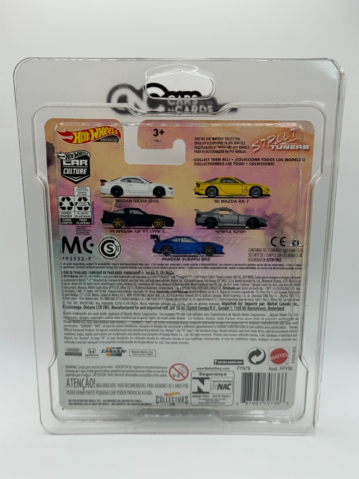 2019 Hot Wheels Premium Car Culture Street Tuners Nissan 180 SX W/Protector