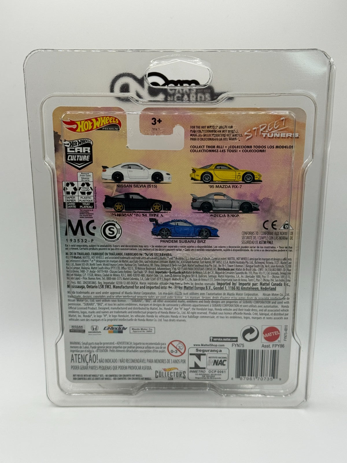 2019 Hot Wheels Premium Car Culture Street Tuners '95 Mazda RX-7 With Protector