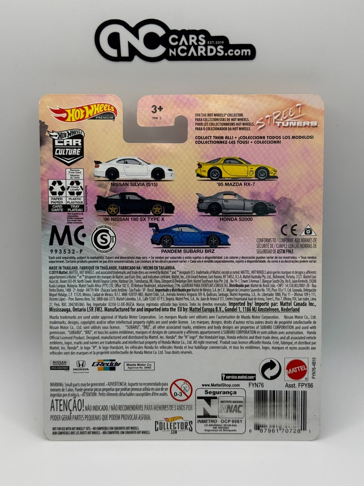 2019 Hot Wheels Premium Car Culture Street Tuners Pandem Subaru BRZ W/Protector