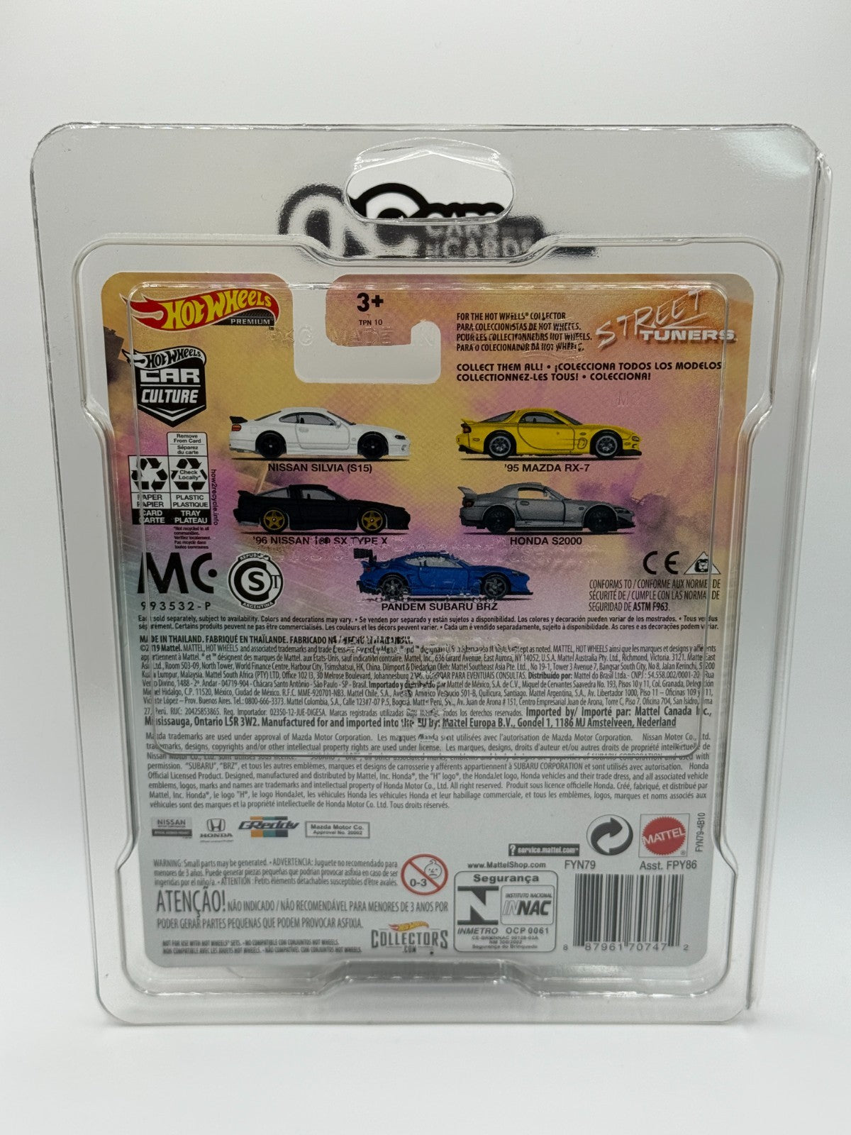 2019 Hot Wheels Premium Car Culture Street Tuners Nissan Silvia S15 W/Protector