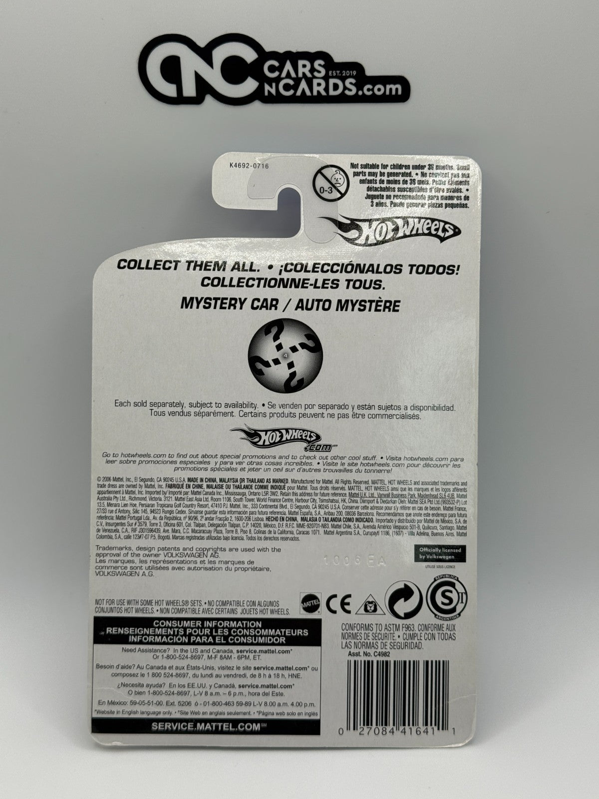 2006 Hot Wheels Mystery Car Volkswagen Drag Bus (Bent Corners) With Protector