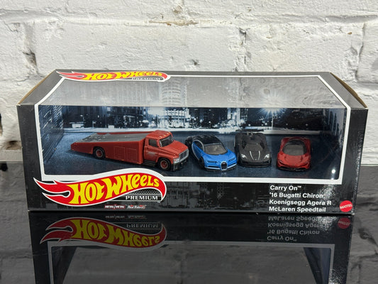 2022 Hot Wheels Car Culture Premium Diorama Bugatti Chiron/ Agera R/ McLaren