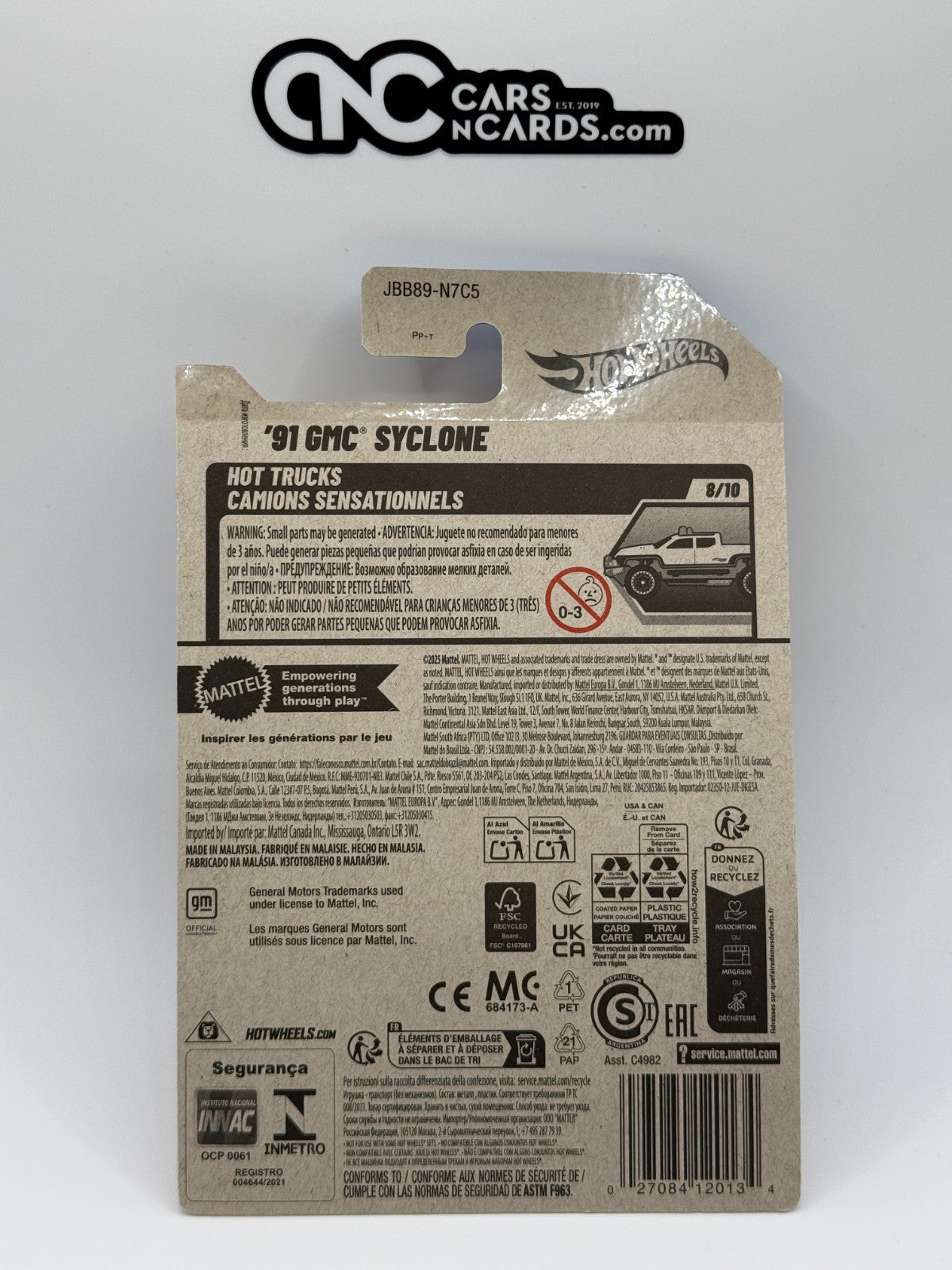 2025 Hot Wheels Hot Trucks 8/10 '91 GMC Syclone Red