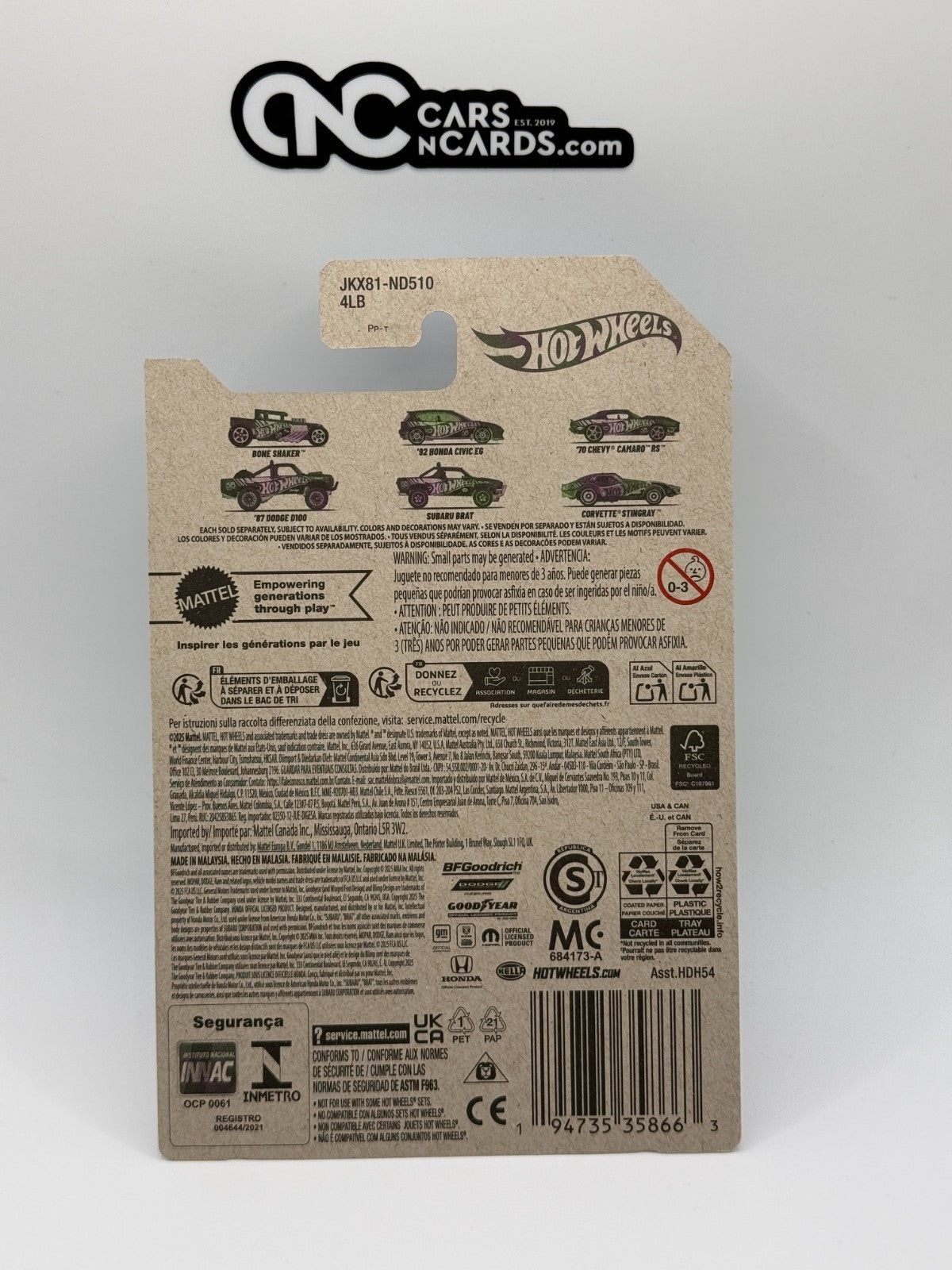 2025 Hot Wheels Pearl & Chrome 58th Anniversary Bone Shaker 1/6