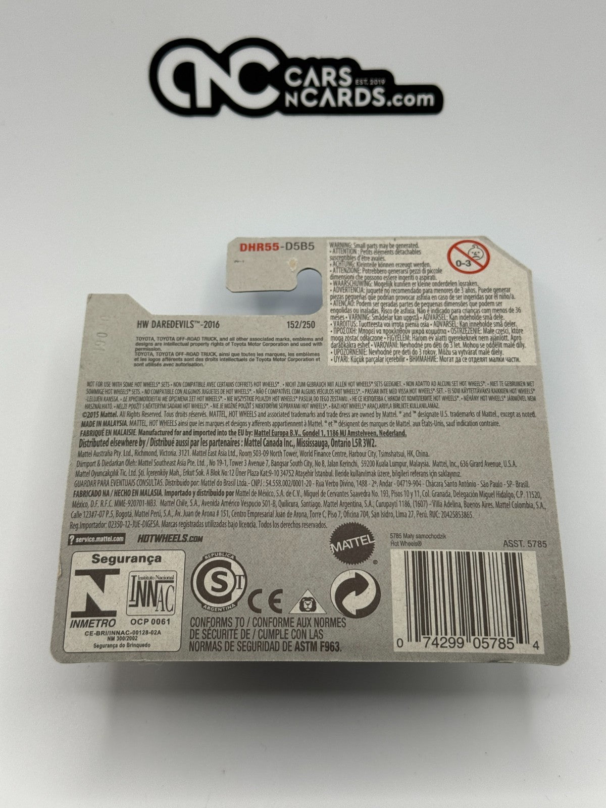 2016 Hot Wheels HW Daredevils Toyota Off-Road Truck Short Card