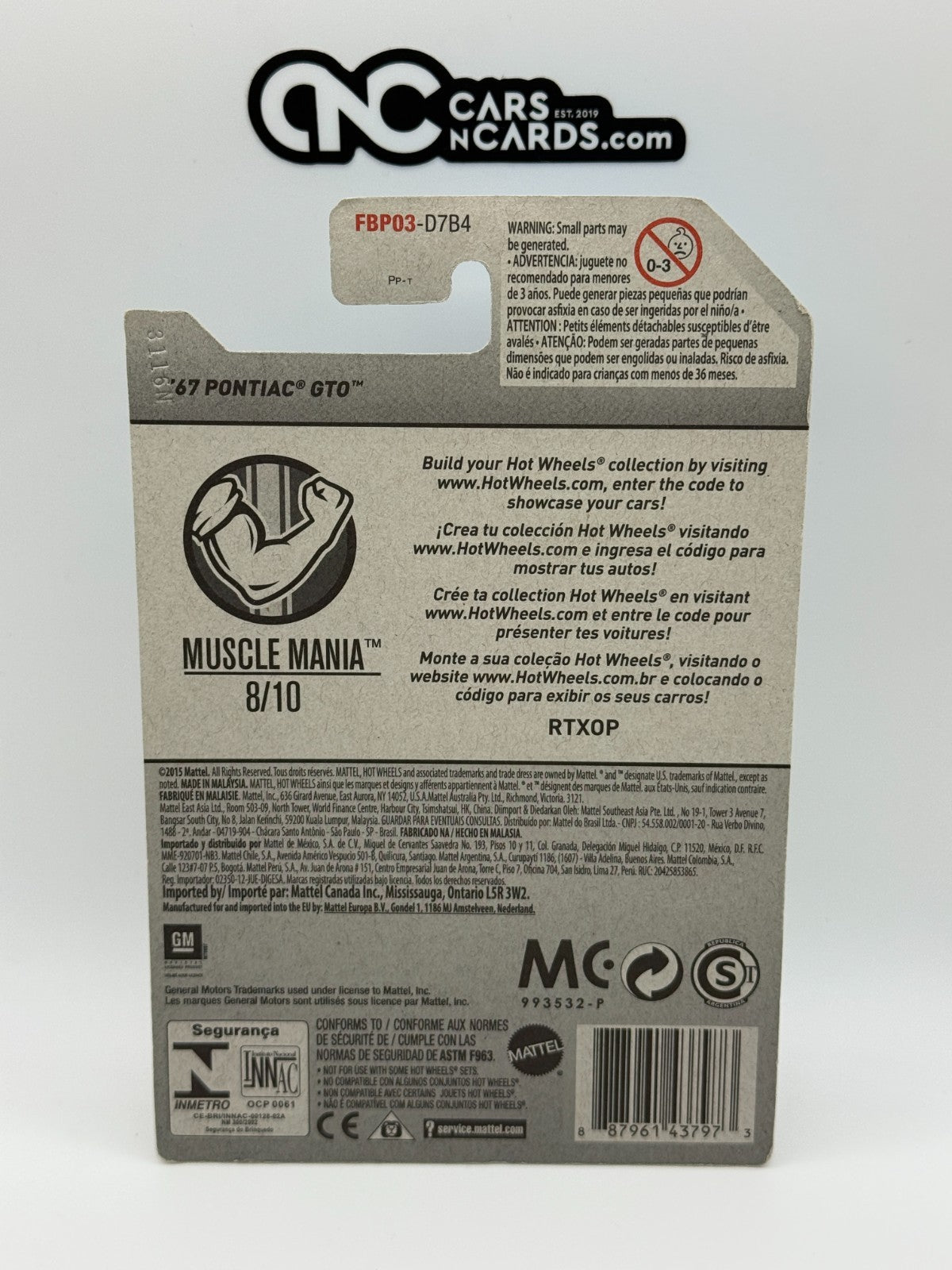 2017 Hot Wheels Muscle Mania 8/10 '67 Pontiac GTO Zamac