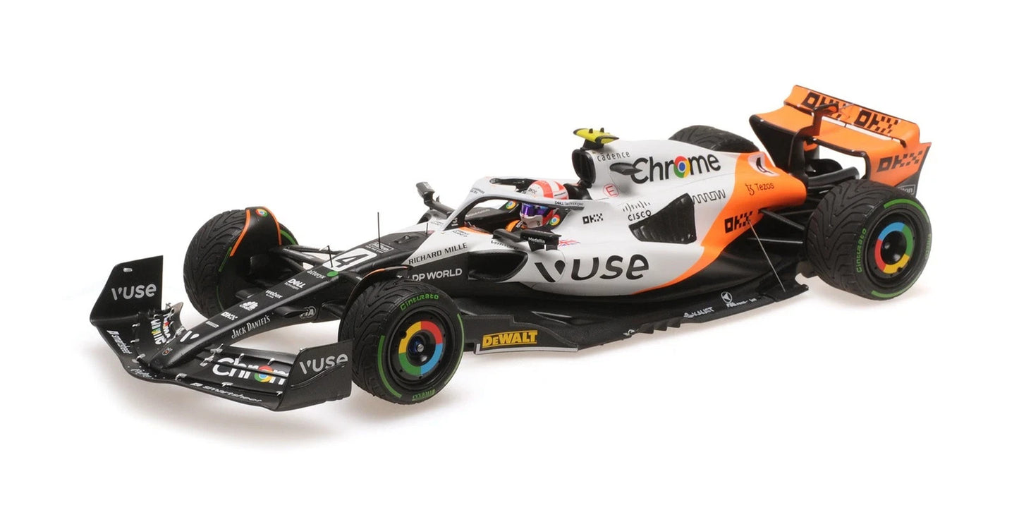 Minichamps 1:18 McLaren F1 Team MCL60 OP81 Lando Norris 2023 Monaco GP Open Box