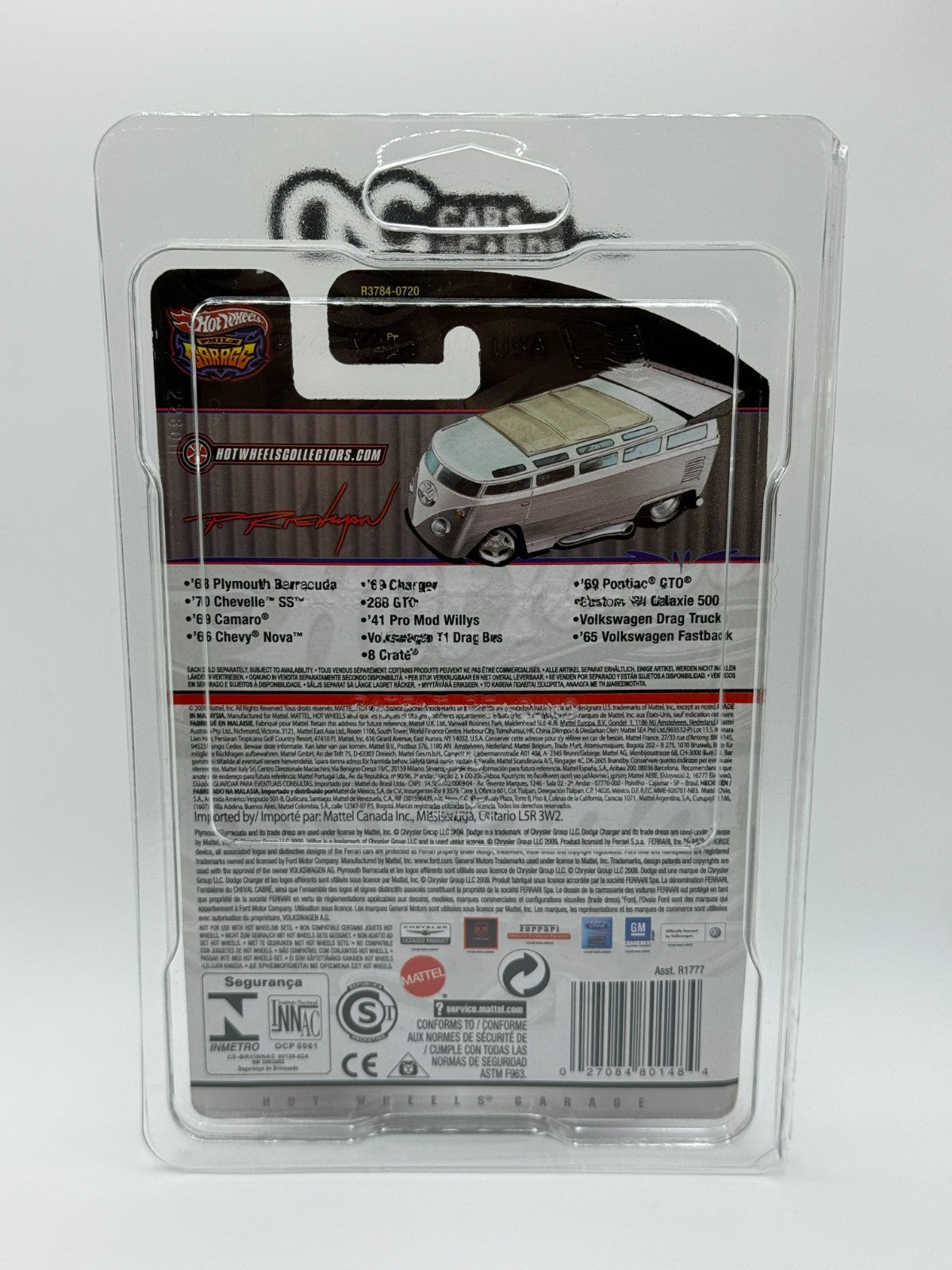 2009 Hot Wheels Phil's Garage 30/39 Volkswagen T1 Drag Bus With Protector