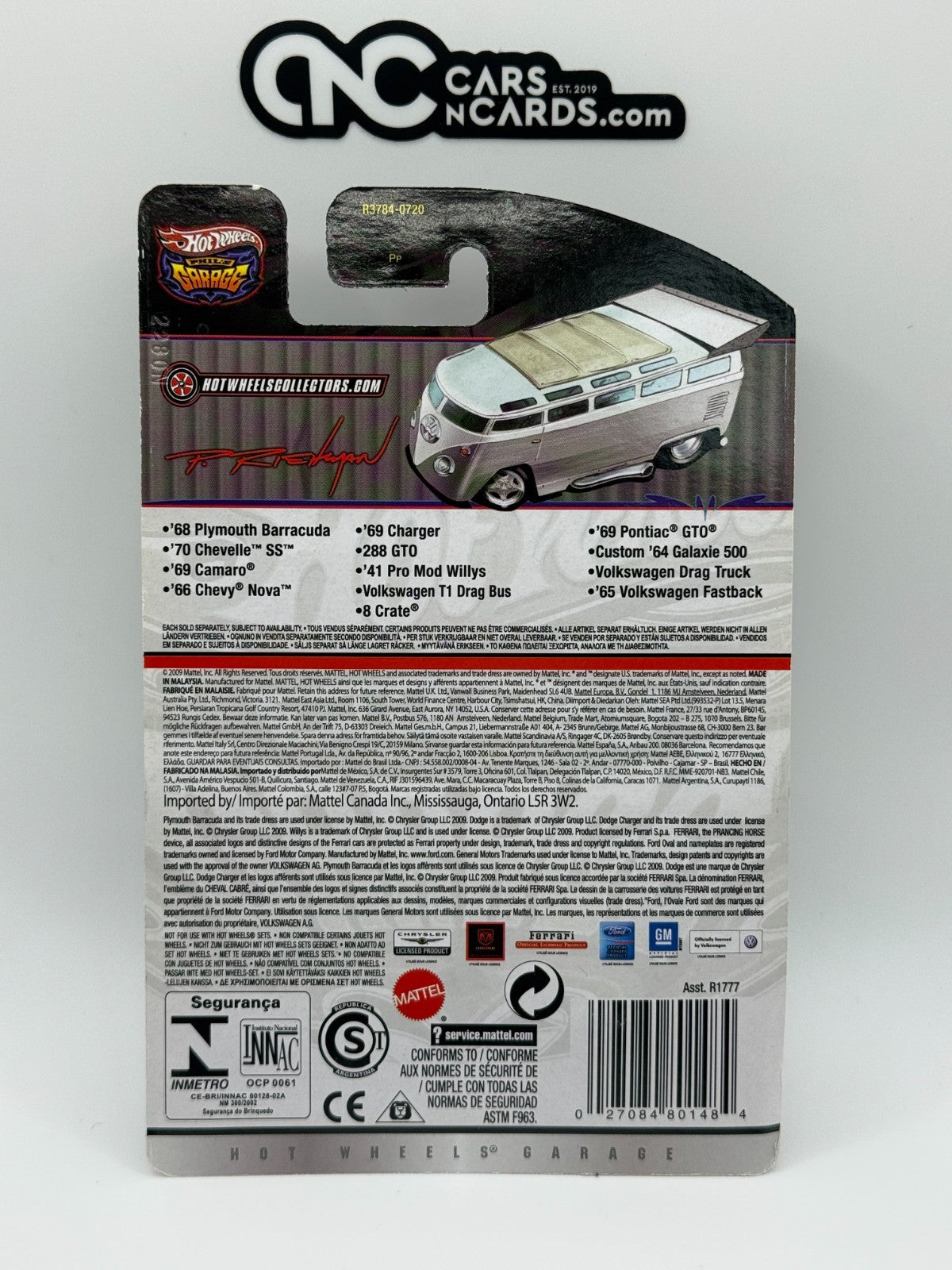 2009 Hot Wheels Phil's Garage 30/39 Volkswagen T1 Drag Bus With Protector
