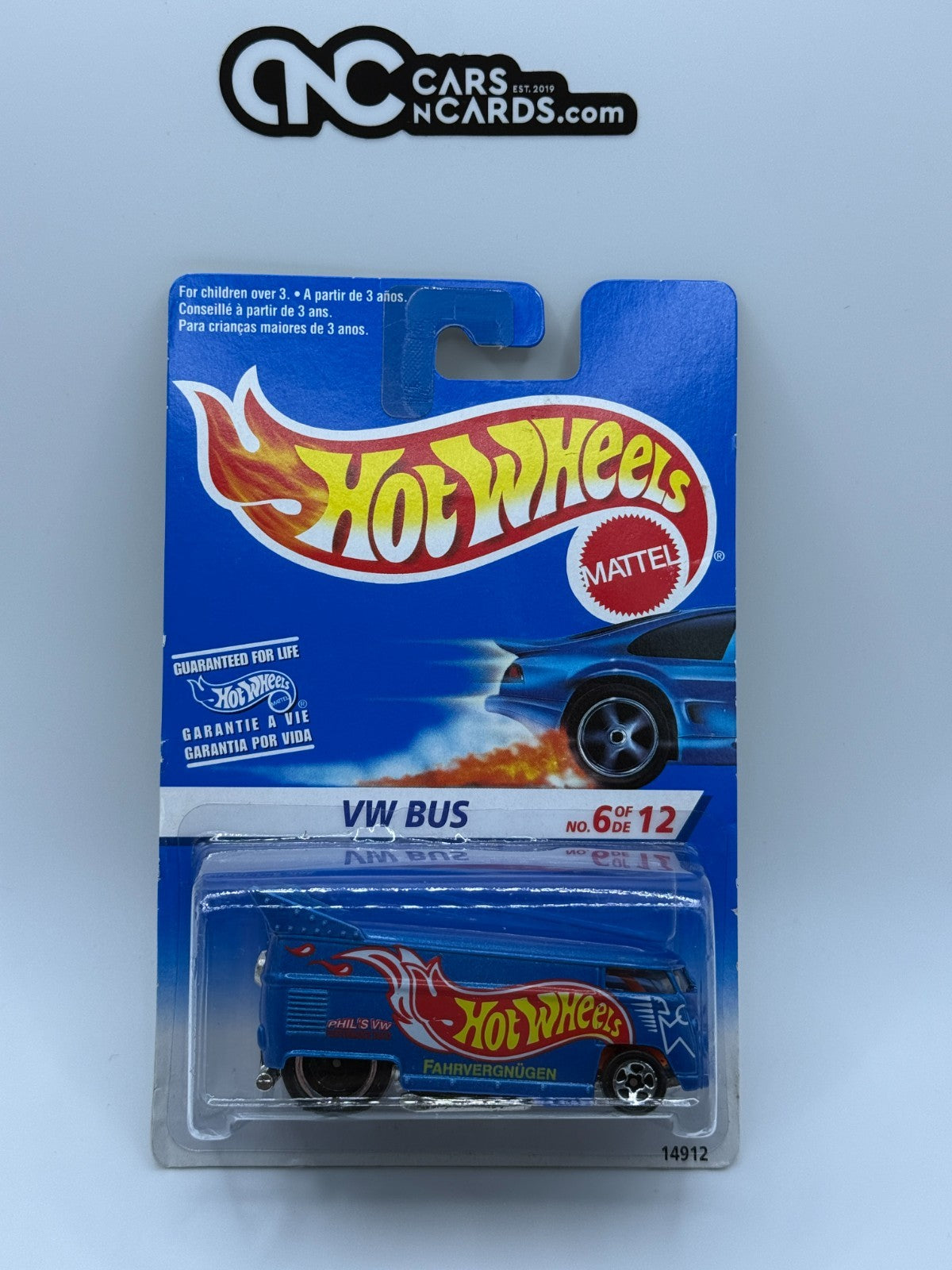 1996 Hot Wheels First Edition 6/12 VW Drag Bus With Protector